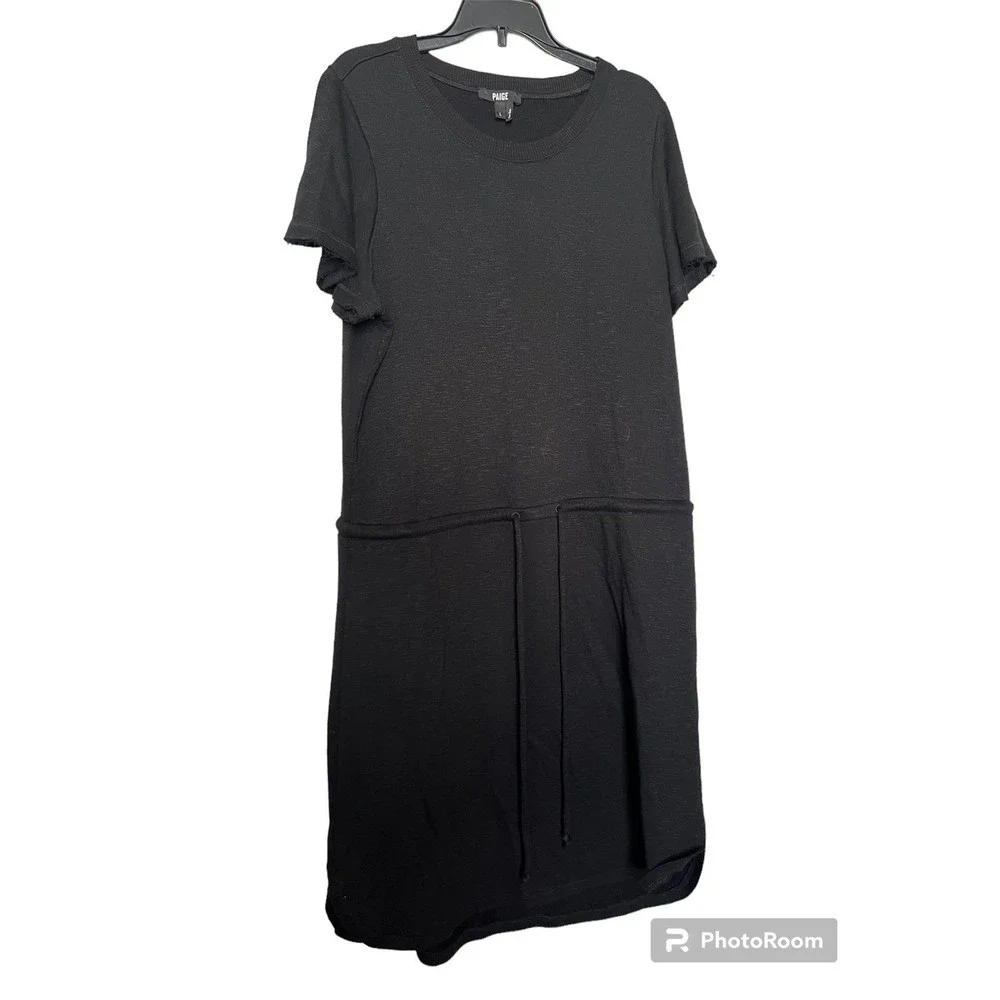 PAIGE Brielle Drawstring Dress‎ black size L Anthropologie
